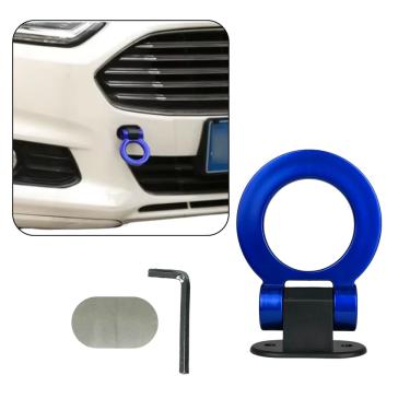 Imagem de Gancho Engate Reboque Esportivo Tow Hook Universal Azul JDM