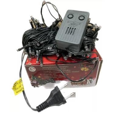 Imagem de Pisca-Pisca, Cordão Luminoso LED, 100 Lâmpadas Coloridas, 10 Metros, Fio Preto