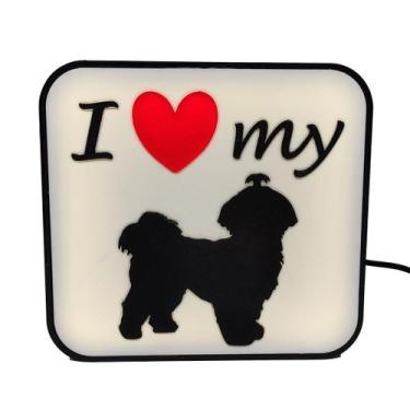 Imagem de Luminária Shih Tzu Pet Cachorro Led Abajur Mesa 3D Fonte - Pupa 3D