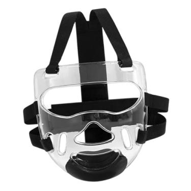 Imagem de YIJU Protetor de máscara facial de taekwondo para crianças e adultos, protetor facial transparente para treinamento de karatê sanda, luta e sparring, L