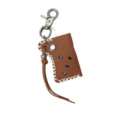 Imagem de MERIGLARE Capa protetora de couro PU para isqueiro, acessórios de moda, práticos, design vintage, bolsa para isqueiro para pesca, Marrom