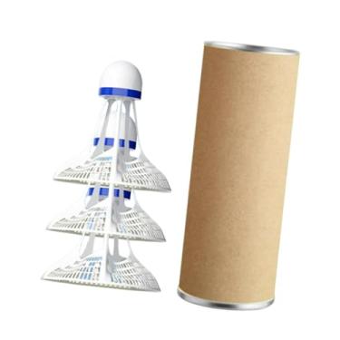 Imagem de Dynwave Acessório de peteca de badminton resistente ao vento para áreas internas e externas, leve e portátil, com cabeça de espuma de 6,5 x 6,5 cm, Branco 3 Peças
