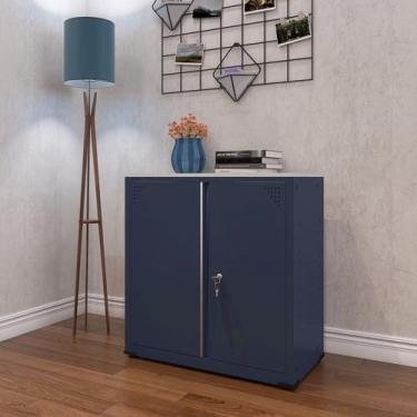 Imagem de Armário de Aço 2 Portas 4 Prateleiras com Chave AP406SL - Pandin Móvei