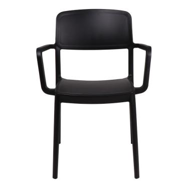 Imagem de Cadeira Tramontina Marta Em Polipropileno Preta Com Braços