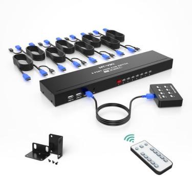 Imagem de Comutador KVM MT-VIKI 801HK-C 8 portas HDMI 4K @30Hz com cabos