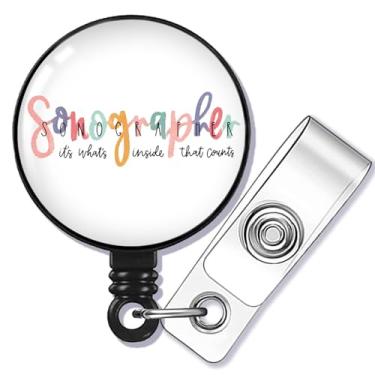 Imagem de SEIRAA Carretel de crachá ultrassom ultrassom tecnólogo presentes ultrassom tecnologia crachá carretel clipe de crachá ultrassonografista (Sonographer br)