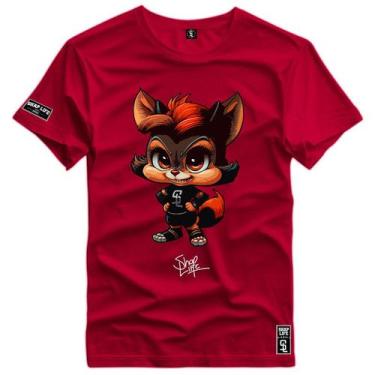 Imagem de Camiseta Coleção Cartoons Raposa Foxy Jaqueta Shap Life, G5, Bordô
