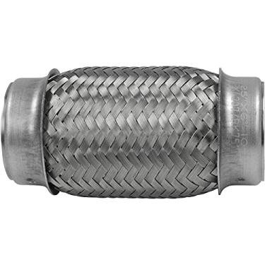 Imagem de RP Remarkable Power, Tubo flexível de escape de entrada de 5,7 cm, tubo de escape flexível de 2,25 ID x 15 cm de comprimento, tubo de silenciador flexível tipo universal duplo trançado de aço