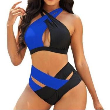 Imagem de Biquini Cintura Alta com Alças Cruzadas Combinações com Preto - no-bra