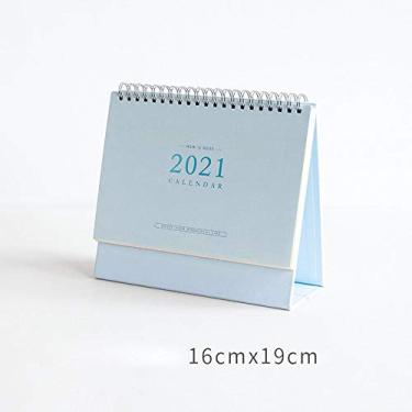 Imagem de Calendários, caderno, portátil, calendário 2021, agenda, diário, diário, semanal, mensal, material escolar, organizador de papelaria, calendários de mesa, calendários (cor: azul M)