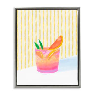 Imagem de Stupell Industries Tequila Spritz Cocktail Gray Framed Floater Canvas Wall Art Design por Dina Riddle, 21 x 17