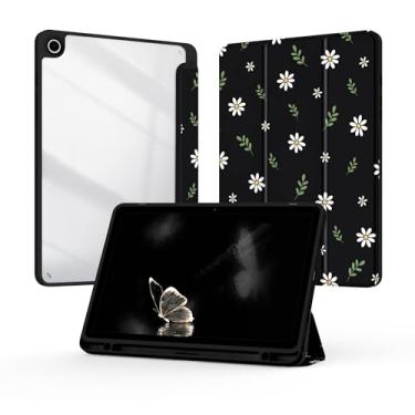 Imagem de Jarviwiin Capa para Samsung Galaxy Tab A9+ Plus 28 cm 2024 (SM-X210/X216/X218), capa traseira fina e leve com três dobras fofa, autodespertar/hibernar, para tablet A9+ Plus de 11 polegadas (preto