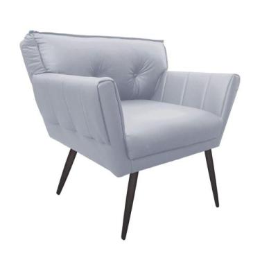 Imagem de Kit 02 Poltronas Anitta material sintético cinza - D' ROSSI