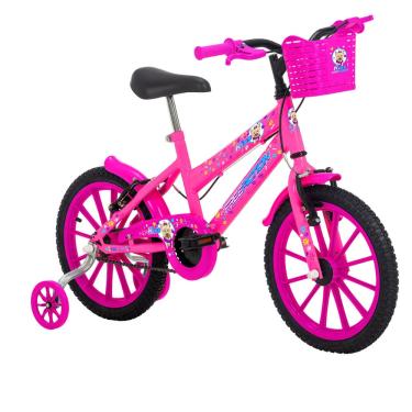 Imagem de Bicicleta Infantil Kiss com Cesta Aro 16 Free Action - Rosa Chicle
