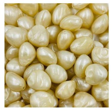 Imagem de Miçanga Oval Creme 15mm 50pçs Passante Resina Bijuteria 55g - Macall
