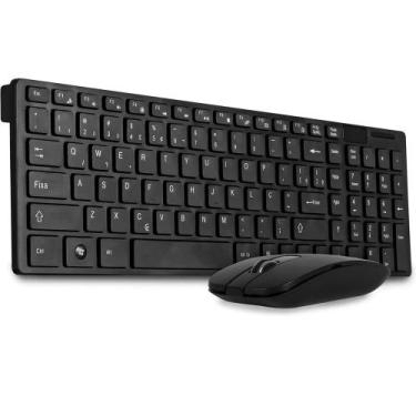 Imagem de Combo Teclado E Mouse Sem Fio Wireless Keyboard Preto - exbom