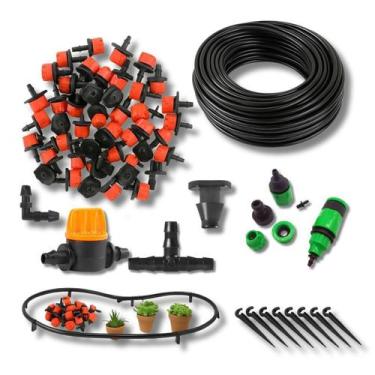 Imagem de Kit Irrigação 24 Vasos Horta Gotejamento Microtubo Completo - Agrogeni