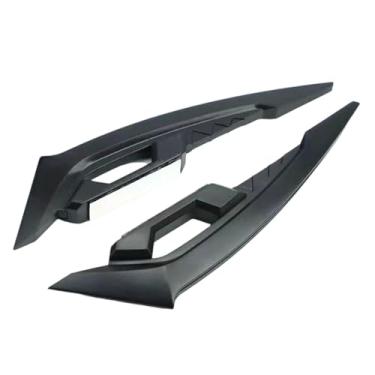 Imagem de QccHieUs 2x Asas de motocicleta, spoiler lateral frontal para motocicleta, decoração de asa de vento fixa, asas de carenagem frontal, Preto