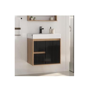 Imagem de Gabinete Clarice 60 Suspenso sem Tampo - Fabribam, Catedral / Preto