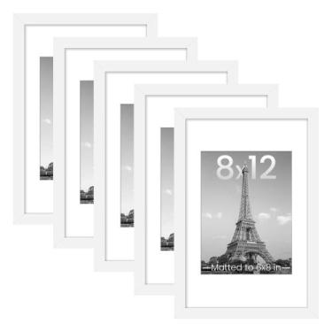 Imagem de Conjunto de 5 porta-retratos upsimple para 8x12 com tapete 6x8 branco 