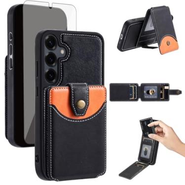 Imagem de Asuwish Capa de celular para Samsung Galaxy S25 5G Capa carteira de celular compatível com Magsafe protetor de tela de vidro temperado Slim Stand compartimento para cartão de crédito S 25 25S 25 25S