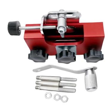 Imagem de Ｂｅｓｇａ Kit de afiador de motosserra manual universal portátil acessórios versáteis 8,6 x 1,7 x 3,9 cm operado manualmente com 3 rebarbas, Vermelho