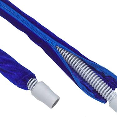 Imagem de Capa de mangueira de tubo CPAP – película de lã de 1,83 m – zíper de comprimento total – evita chuvas, Azul, 6 Foot