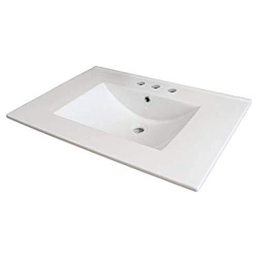 Imagem de Transolid Pia de banheiro retangular ampla TL-1708-01 Juliette Vitreous China 20 cm, 78,7 cm C x 56,1 cm L x 18 cm A, branca