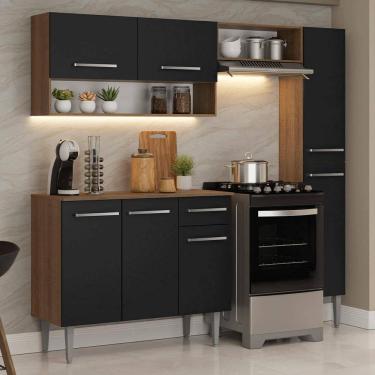 Imagem de Armário de Cozinha Completa 197 cm Rustic/Preto Emilly Madesa 01