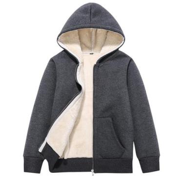 Imagem de Jaqueta de lã Rousytn unissex para meninos e meninas, forrada em sherp