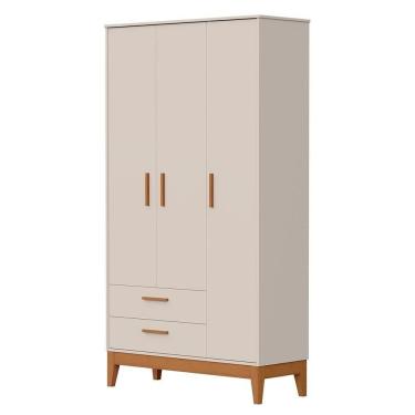 Imagem de Guarda Roupa Infantil Flip 3 Portas E 2 Gavetas Areia Fosco - Reller Móveis Areia Fosco
