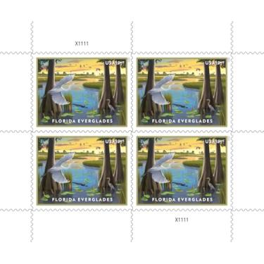 Imagem de Florida Everglades 2023 $9,65 (folha de 4) selos postais prioritários com taxa de correio da série American Landmarks