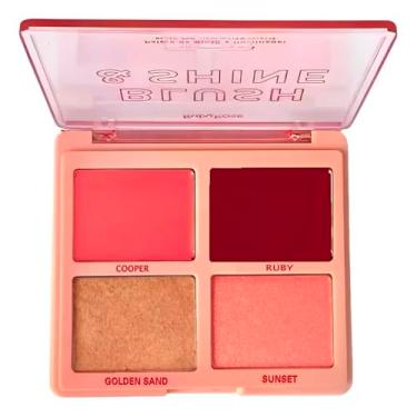 Imagem de Paleta De Blush Iluminador Blush Shine Ruby Rose Multifuncional Alta Pigmentação Cor Berry Bronze