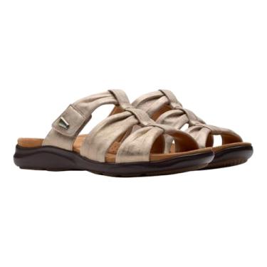 Imagem de Clarks Sandália rasteira feminina Kitly Slide, Couro metálico, 39