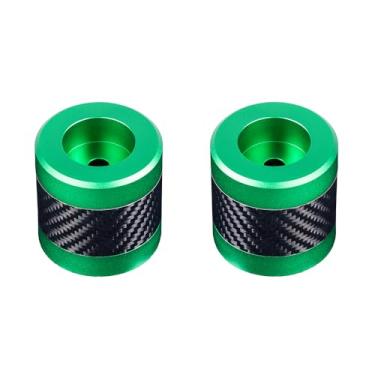 Imagem de Advanblack ProTek Barra de colisão de 3,15 cm Usinada Extremidade Rotativa de Roda Decorativa para Guarda de Motor Frontal Harley Proteções de Alforje (CNC Verde com Embutimento de Carbono)