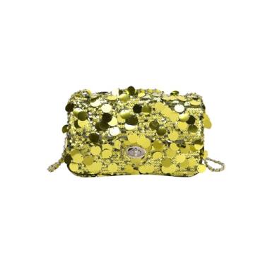 Imagem de SHENHE Bolsa tiracolo feminina de lantejoulas brilhantes Y2k para festa noturna, Verde, one_size