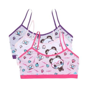 Imagem de Sutiãs De Treinamento Com Estampa De Panda E Flores Para Meninas Adole