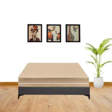 Imagem de Capa Colchão Casal Queen Malha Gel com ziper cor lisa - Genérica, Marr