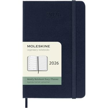 Imagem de Moleskine Classic 12 Month 2026 Weekly Planner, Hard Cover, Pocket (3.5" x 5.5"), Sapphire Blue, 144 pages