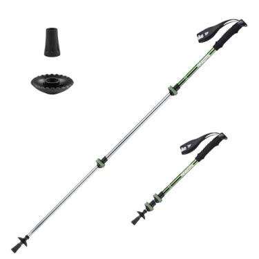 Imagem de Naturehike Bastões de trekking dobráveis, bastões de caminhada de alumínio leves ajustáveis, absorção de choque com alças de pulso para caminhadas e uso diário, verde 56 a 119 cm (conjunto com 2)