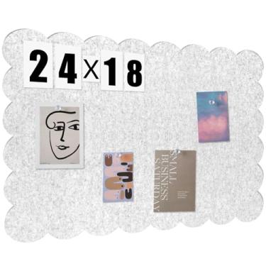 Imagem de Mooliwe Quadro de avisos de feltro recortado, quadro de cortiça dobrável alternativo para parede, 8,5 x 5,8 cm, visão de imagem autoadesiva, decorativo (cinza claro, 45,7 x 61 cm)