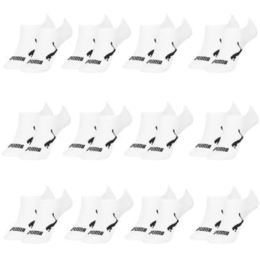 Imagem de PUMA Kit 12 Pares Meias Sapatilha Invisível Esportiva Masculino Adulto, 12 Brancas, 39-43