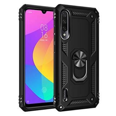 Imagem de SORAKA Capa para Xiaomi Mi A3 com suporte para anel Capa Slim Fit de TPU macio Capa Xiaomi Mi A3 com placa de metal para suporte magnético de telefone para carro
