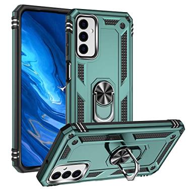 Imagem de SORAKA Capa para Samsung Galaxy M23 5G com suporte de anel capa armadura para Samsung Galaxy M23 5G capa traseira de policarbonato rígido com placa de metal para suporte magnético de telefone carro