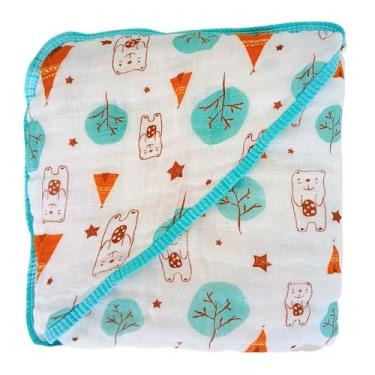 Imagem de Toalha de Banho Soft para Bebê com Capuz em Fralda Soft 100% Algodão 2 Camadas (Urso Oca)