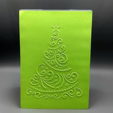 Imagem de Modelo de pasta em relevo de plástico 3D, árvore de Natal, desenho animado, 2 texturas, 12 x 18 cm para fazer cartões, faça você mesmo, scrapbook, papel, artesanato, artesanato, scrapbook, arte