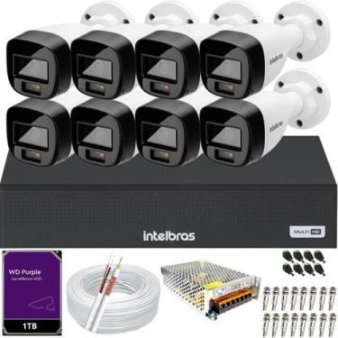 Imagem de Kit Intelbras 8 Câmeras Segurança VHD 3220b Microfone áudio Full Color