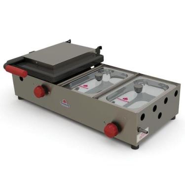 Imagem de Prensa Molheira a Gás Progás 2 Cubas com Prensa PR-352GN