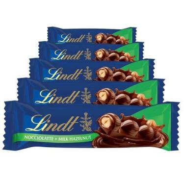 Imagem de Chocolate, Ao Leite Com Avelã Lindt Barra, 5 Barrinha De 35G