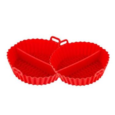 Imagem de Kit 2 Forma Assadeira Antiaderente Forro Silicone Fritadeira Flexível 